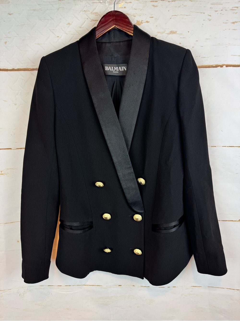 Balmain | Black Double-Breasted Tuxedo Jacket, EU 38 - Picture 2 of 16